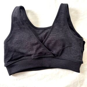 NWOT BuffBunny Sports Bra Padded Charcoal Gray with Back Cutout SZ M